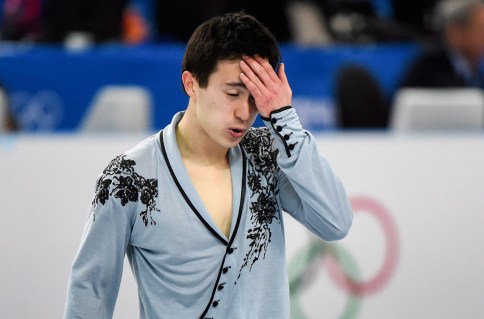 Patrick Chan immediately following his free skate.