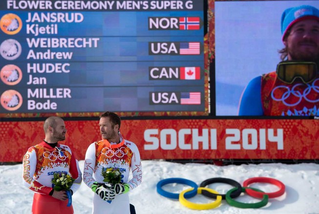 Jan Hudec during the flower ceremony in Sochi.