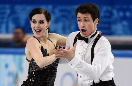 Tessa Virtue and Scott Moir during ice dance competition in Sochi.