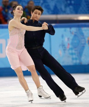 Tessa Virtue and Scott Moir during ice dance competition in Sochi.