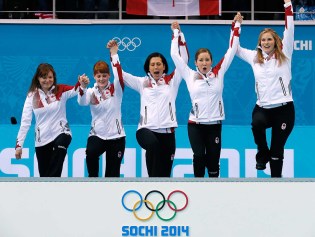 Team Jones at the flower ceremony in Sochi.