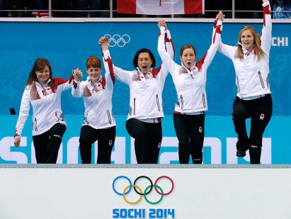 Team Jones at the flower ceremony in Sochi.