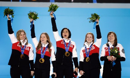 Team Jones at the victory ceremony in Sochi.