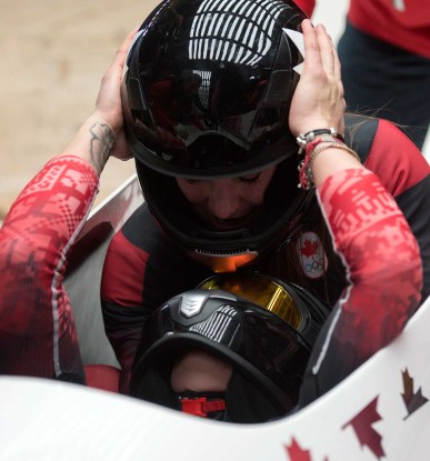 Kaillie Humphries and Heather Moyse won gold in Sochi, defending their Olympic title.