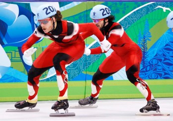 Charles Hamelin, Olivier Jean One short track speed skater pushed another in a relay