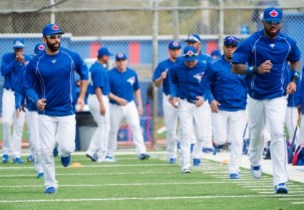 Jose Bautista; Jose Reyes 2015 Toronto Blue Jays spring training. (Photo: Canadian Press)