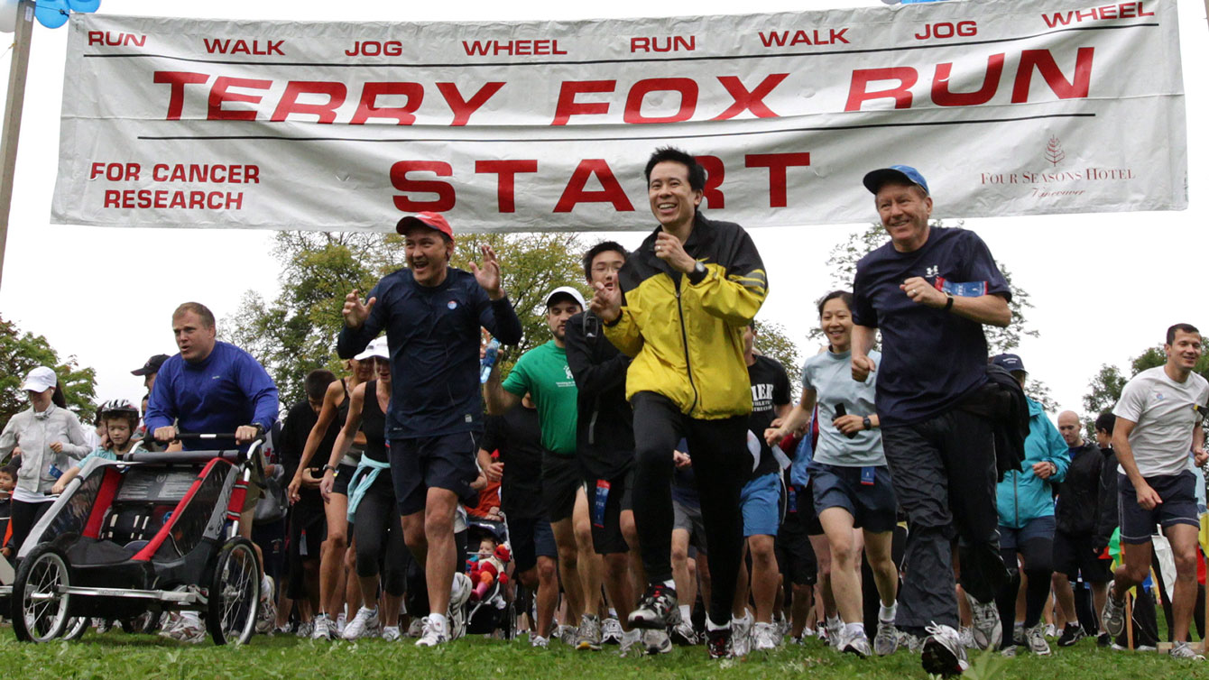In photo: a 2010 Terry Fox Run in Vancouver. Terry Fox Foundation donated $14.6 million to cancer research in 2014. The organization donates 84 cents of every dollar raised to cancer research for advancements in battling the disease.