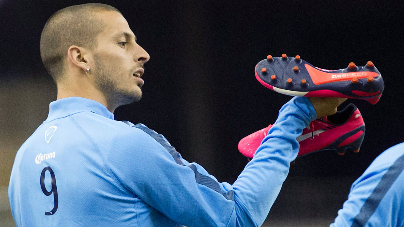 Dario Benedetto of Club America scored three goals in the second half against Montreal on April 29, 2015.