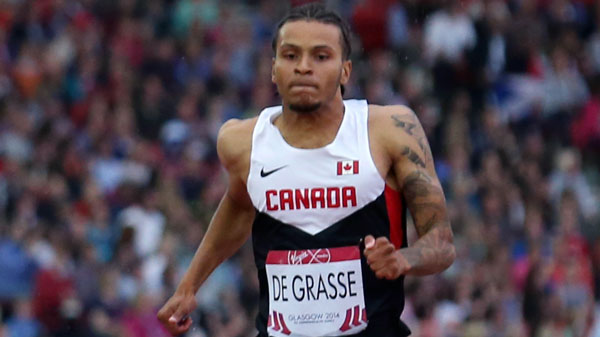 Andre De Grasse at Glasgow 2014 Commonwealth Games. 