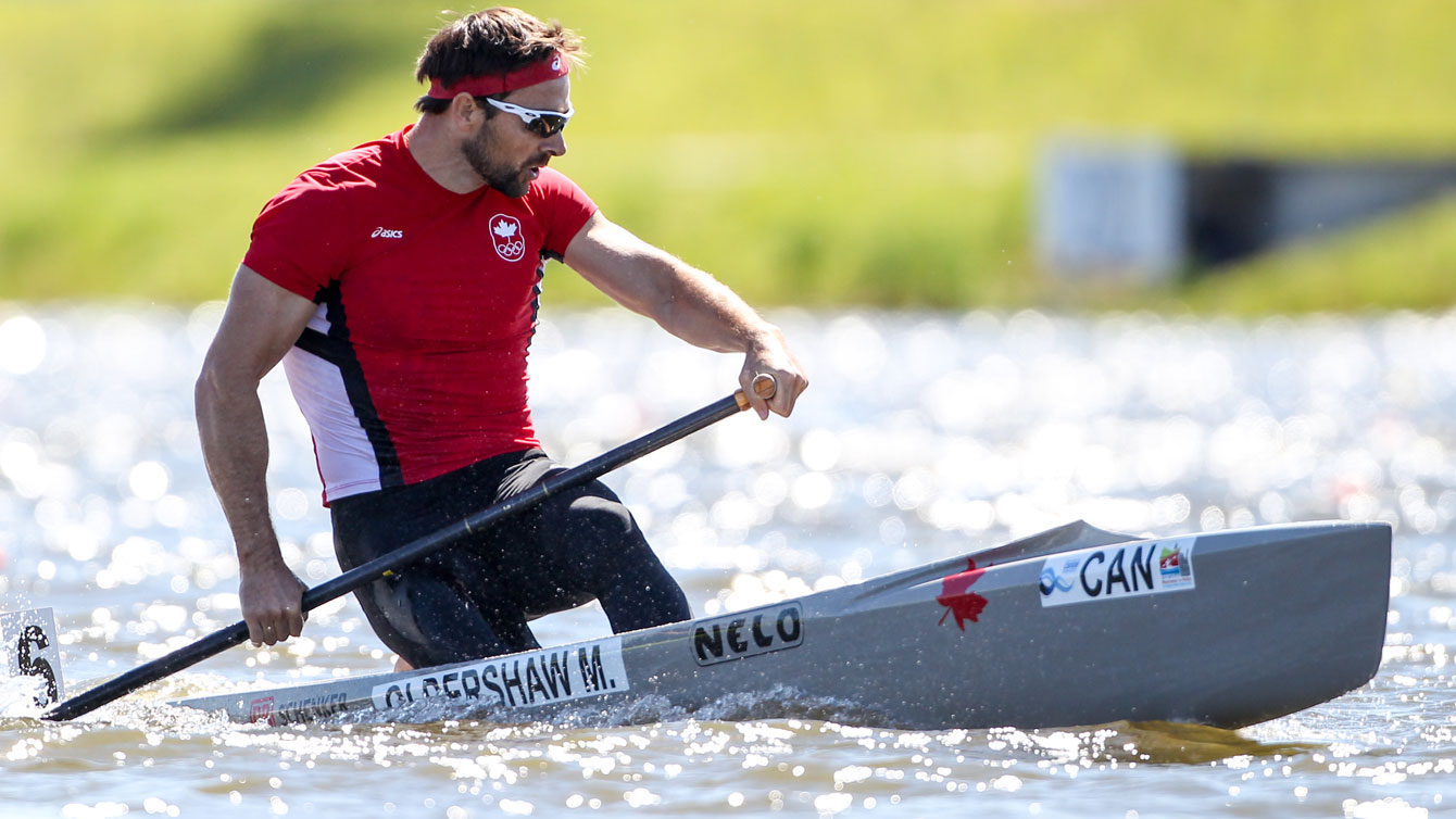 Mark Oldershaw in action at the 2015 ICF sprint World Cup in Portugal on May 17, 2015 (photo: Balint Vekassy/CanoeKayak Canada).