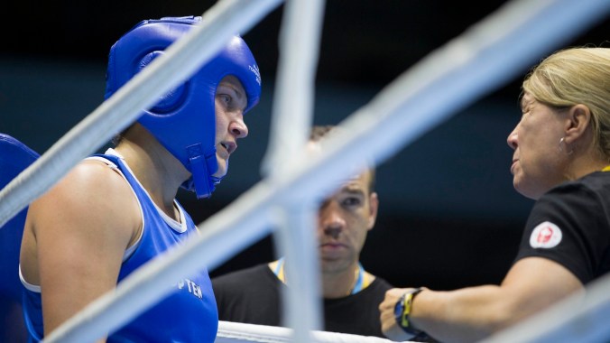Ariane Fortin Ariane Fortin during the middle weight women's quarter finals in boxing at the Pan American Games
