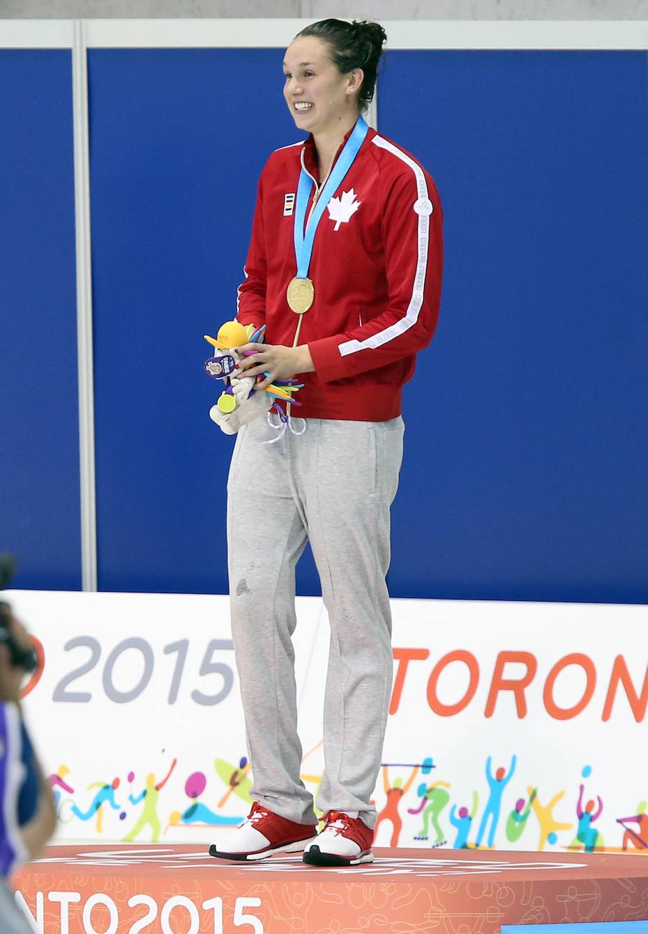 Chantal Van Landeghem on the podium