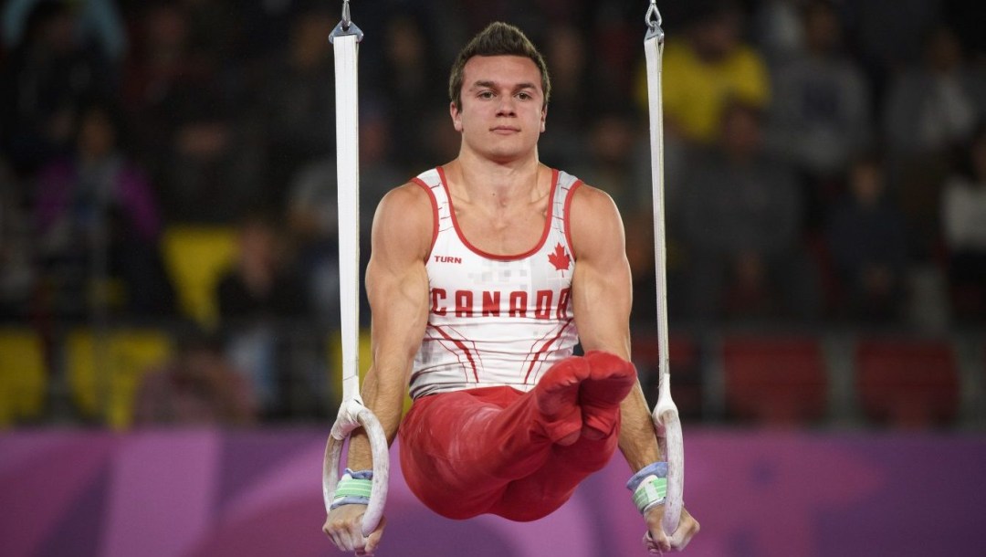 René Cournoyer during the rings event