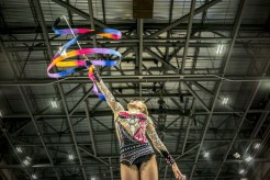 The ribbon competition during rhythmic gymnastics (COC photo by David Jackson).