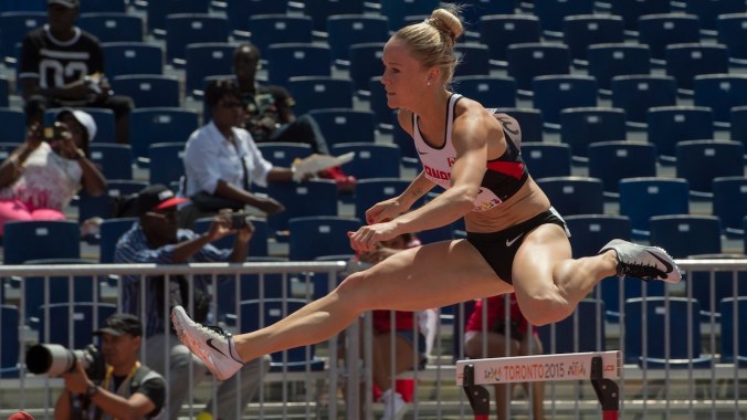 Sarah Wells Sarah Wells competes in the women's 400m hurdles