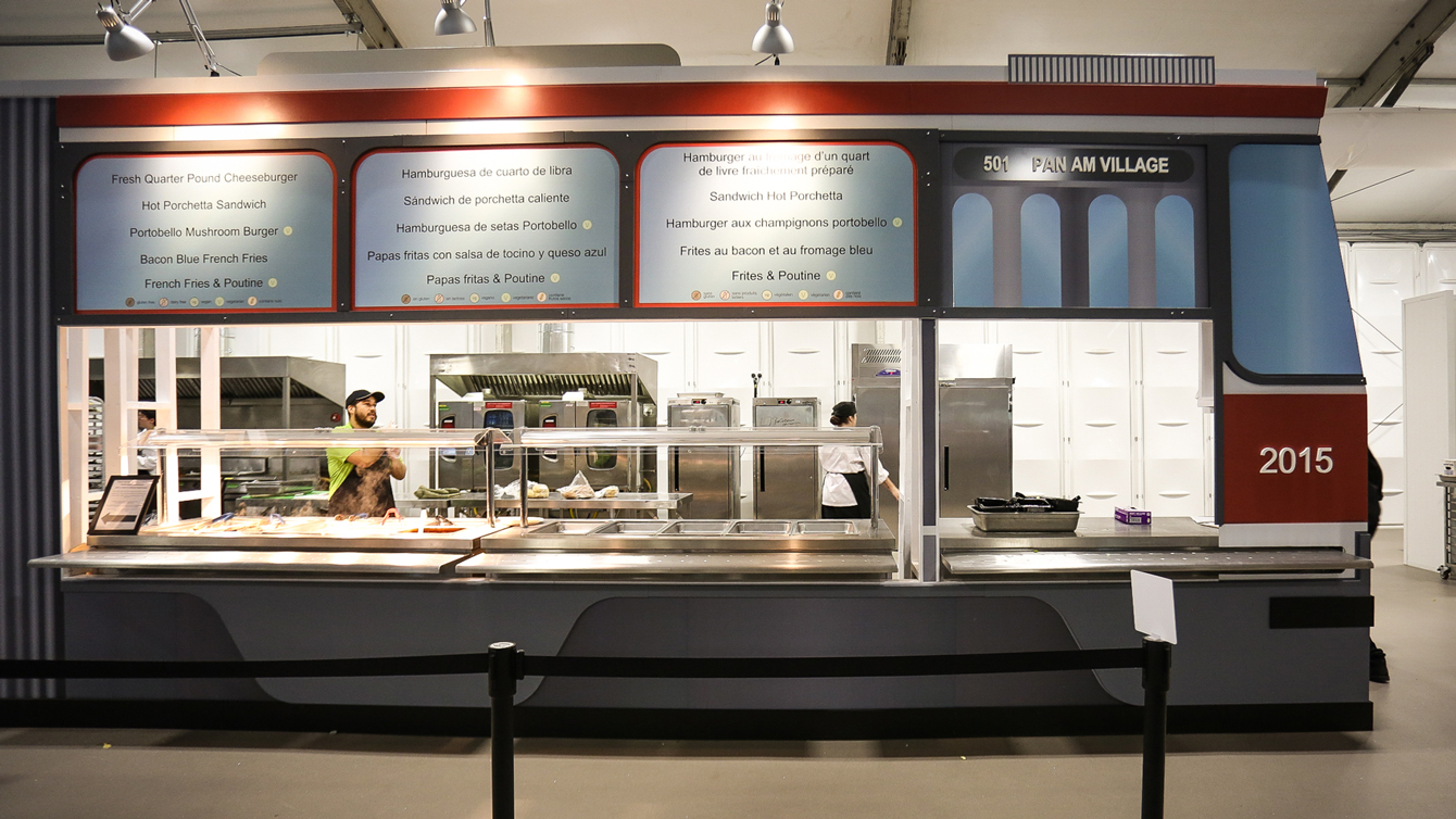 Streetcar set up at the Pan Am Village food station (photo: Alexa Fernando)