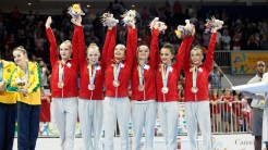 Canada wins bronze in Rythmic Gymnastics Ribbon at the Pan Am Games.
