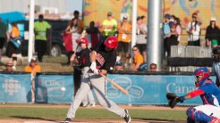 Peter Orr at bat against Puerto Rico