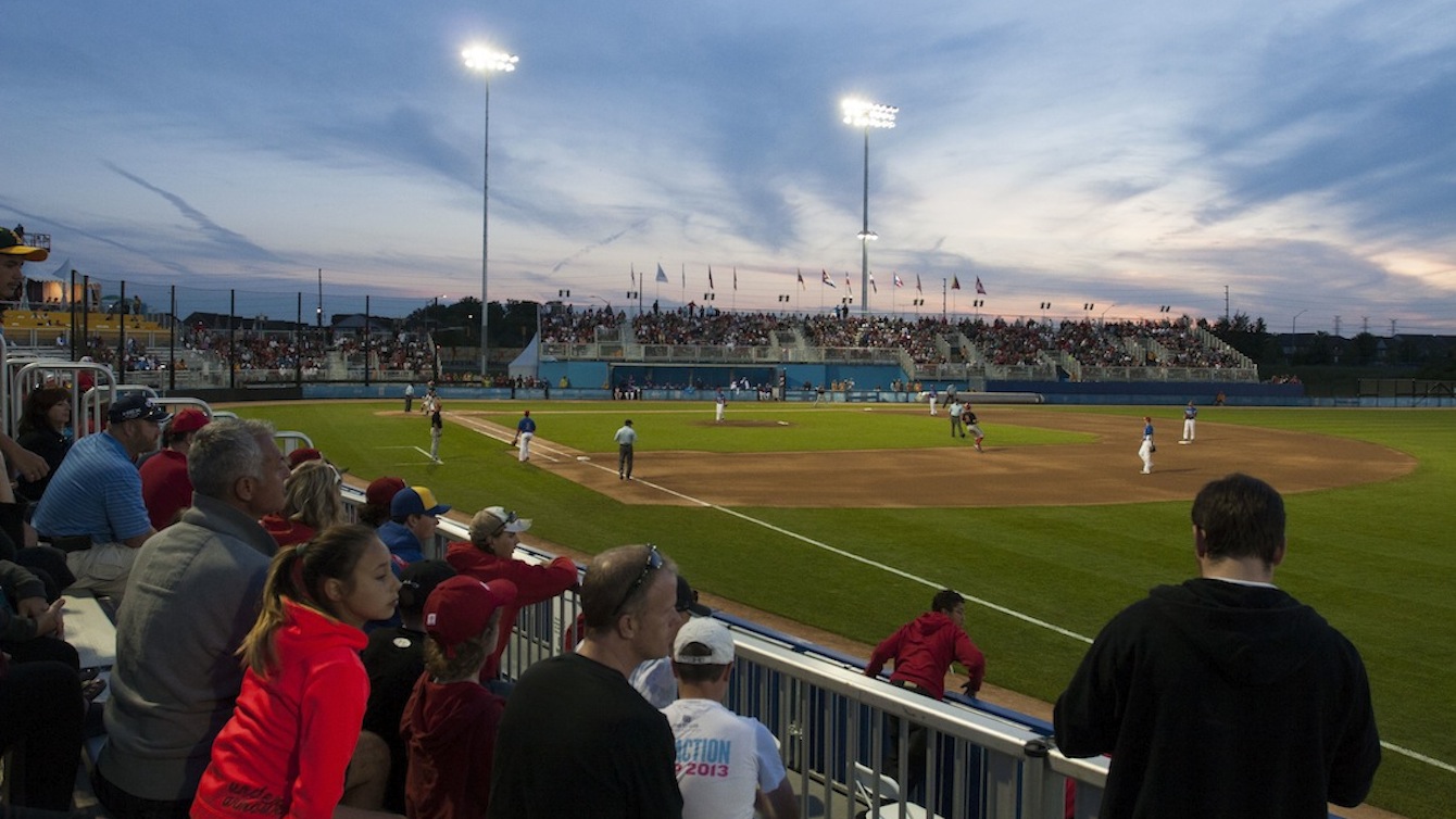 The sun sets on Pan Am President's Choice Ajax Ballpark