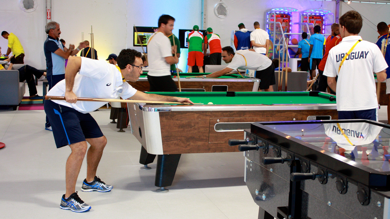 Relaxing in the athlete arcade (photo: Kristen Loritz)