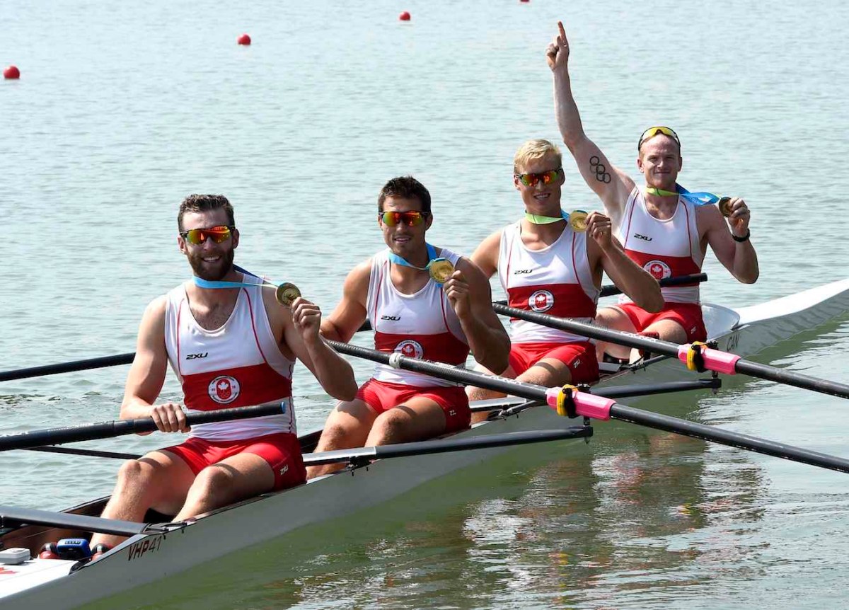 The men’s coxless four crew (Will Crothers, Kai Langerfeld, Conlin McCabe and Tim Schrijver) rowed to gold