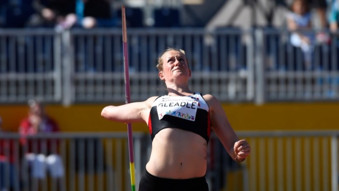 Liz Gleadle Liz Gleadle in the women's javelin