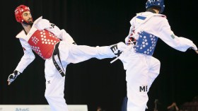 Maxime Potvin in the middle of a match