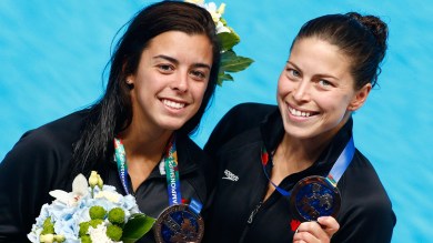 Meaghan Benfeito, Roseline Filion Meaghan Benfeito (left) and Roseline Filion with their 10m synchro silver medals from the FINA World Championships in diving (Kazan, Russia) on July 27, 2015.