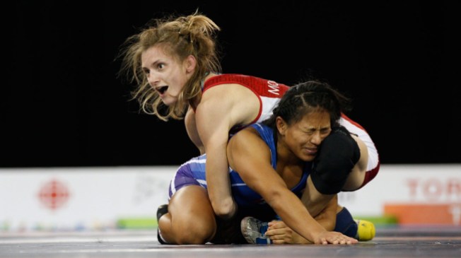 Genvieve Morrison Genvieve Morrison (right) realizes time has run out and she has won Pan Am Games gold on July 16, 2015.