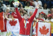 Kevin Lytwyn of Stoney Creek, Ont. celebrates his silver medal