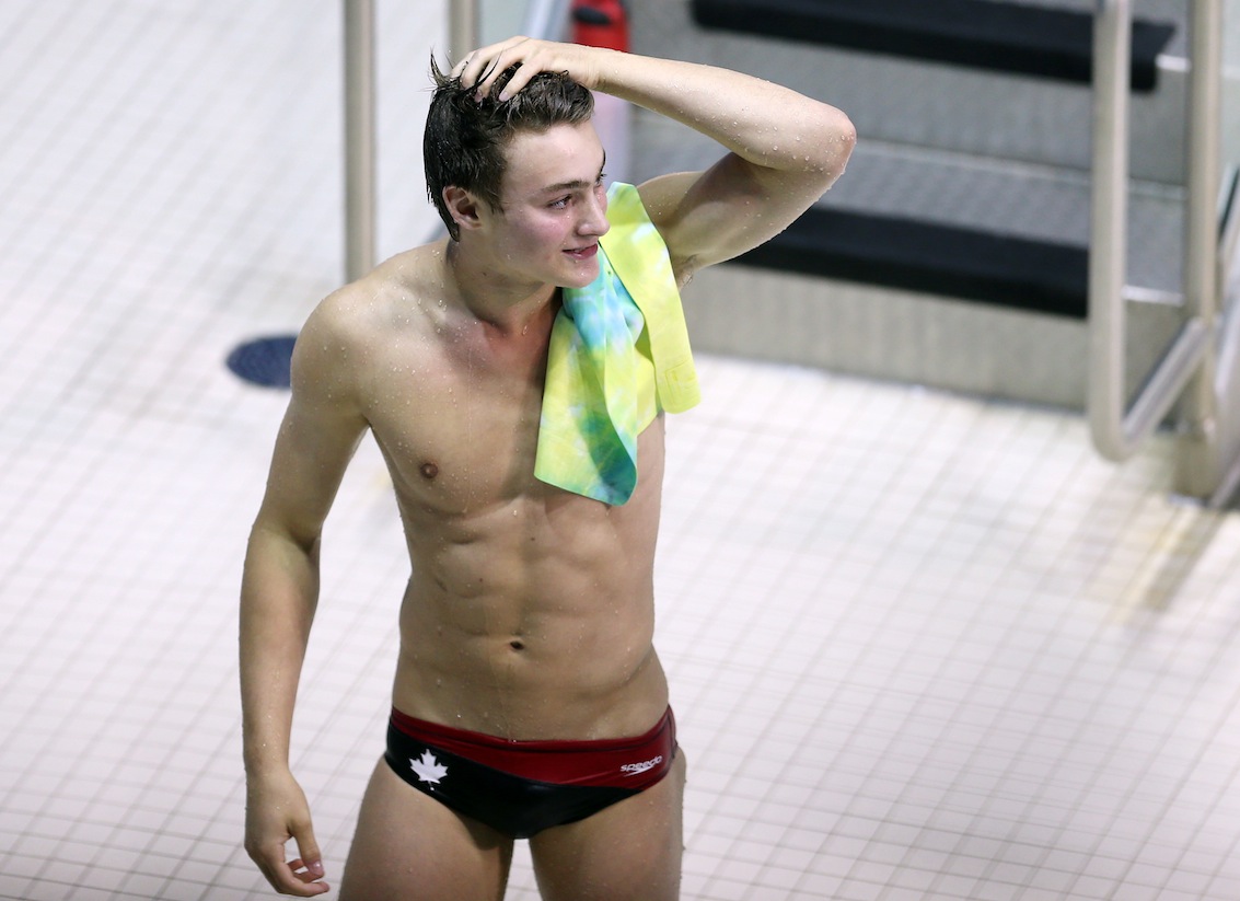 Philippe Gagné of Canada competes in the Men's 3m Springboard Final