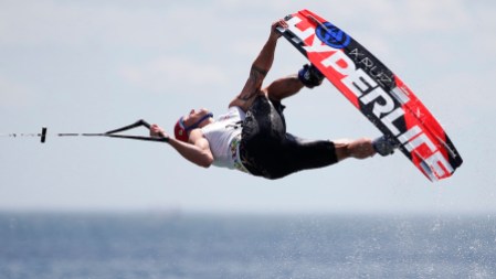 Rusty Malinoski Rusty Malinoski competes in the WakeBoard Semi-Final at the Pan Am Games