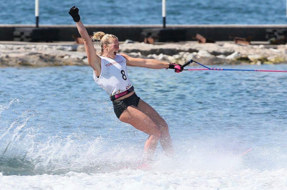 Whitney McClintock celebrating