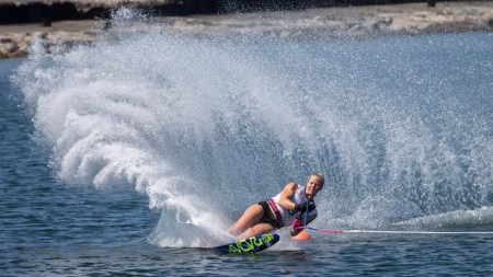 Whitney McClintock Whitney Mcclintock during preliminary slalom water skiing