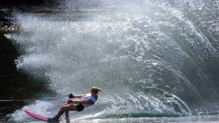 Whitney McClintock Whitney Mcclintock during preliminary slalom water skiing