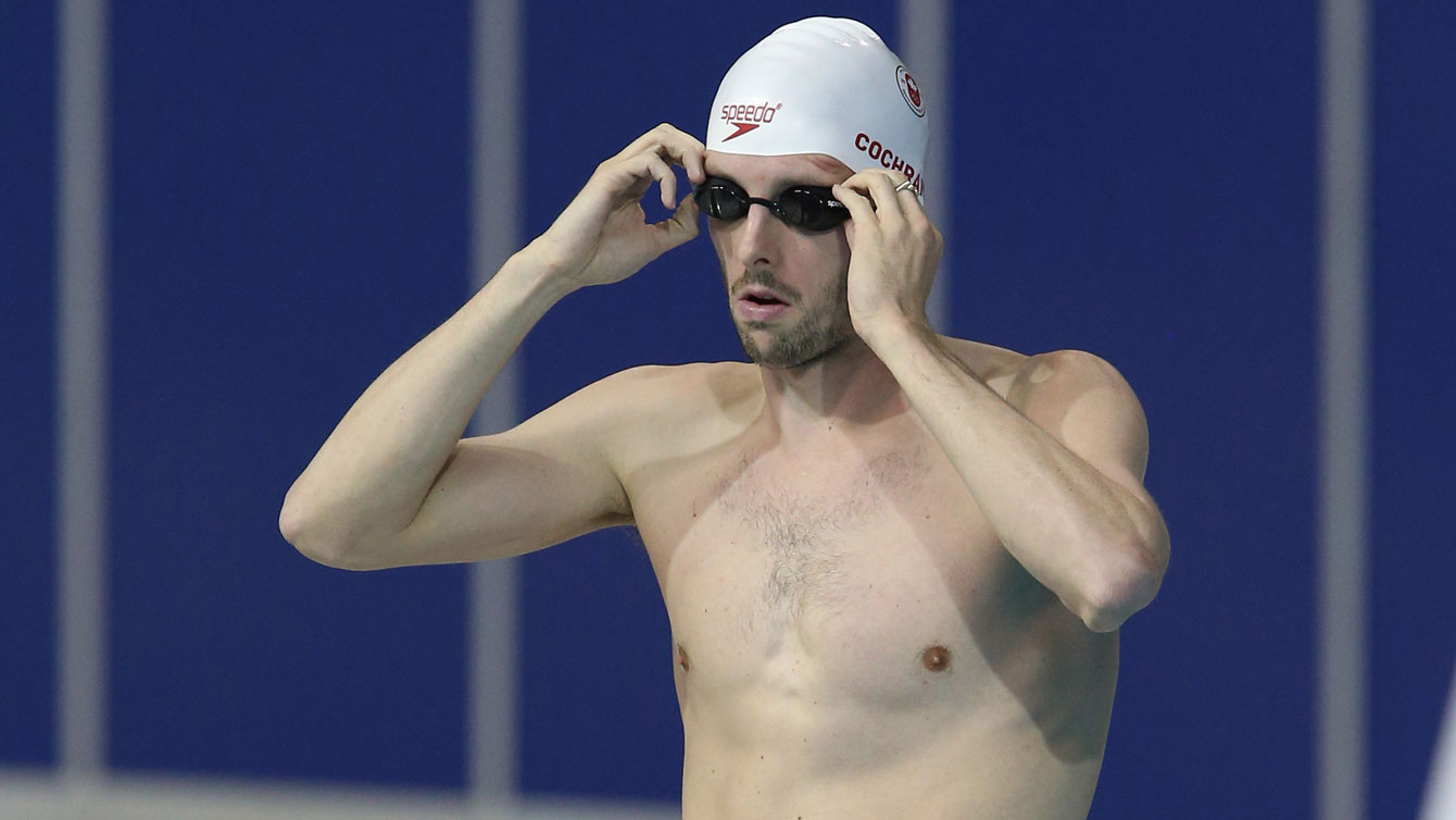 Ryan Cochrane gets set for the 1500m free at the 2015 Pan Am Games in Toronto.