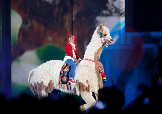 Performers dance during the closing ceremony of the 2015 Pan Am Games