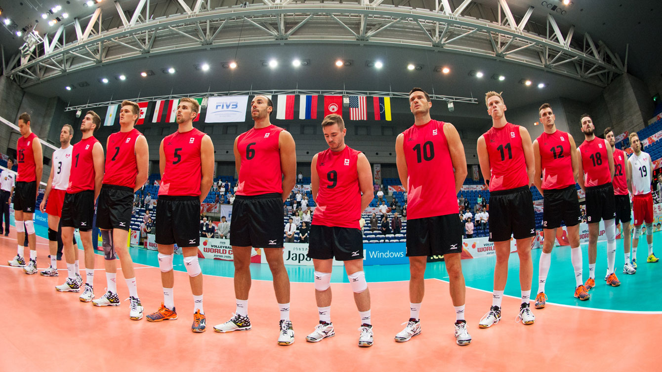 Canada lines up against Argentina at the World Cup on September 18, 2015 (Photo: FIVB). 