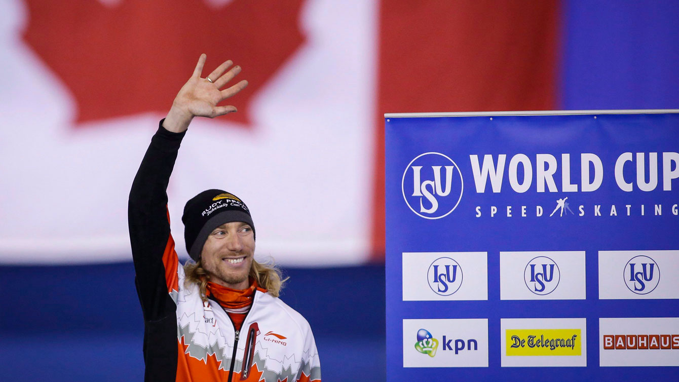 Ted-Jan Bloemen after winning World Cup bronze in men's 5000m in Calgary on November 13, 2015. 