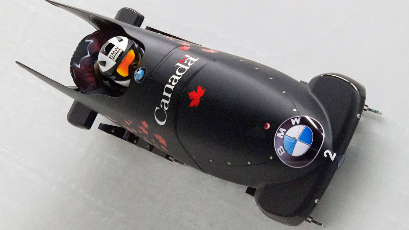Kaillie Humphries and Melissa Lotholz during the opening race of the 2015-16 bobsleigh World Cup season in Altenberg, Germany on November 27, 2015. 