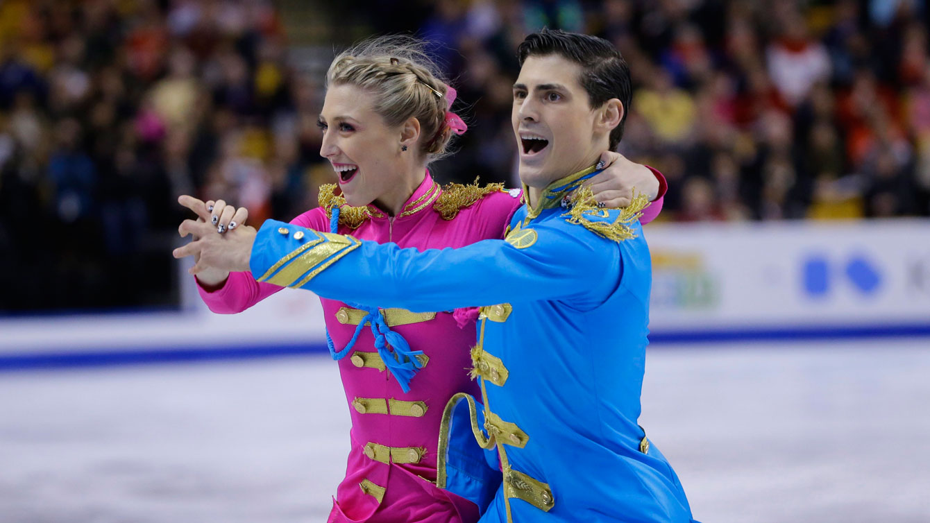 Piper Gilles and Paul Poirier at the ISU World Figure Skating Championships on March 30, 2016.
