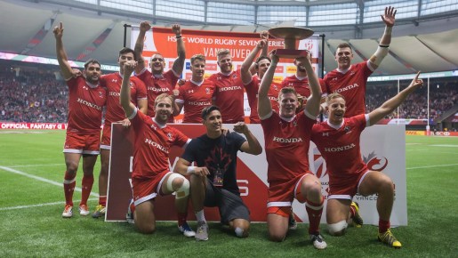 John Moonlight Canada's John Moonlight, front row third left, hoists the Bowl after defeating France during World Rugby Sevens Series' Canada Sevens bowl final action, in Vancouver, B.C., on Sunday March 13, 2016. THE CANADIAN PRESS/Darryl Dyck
