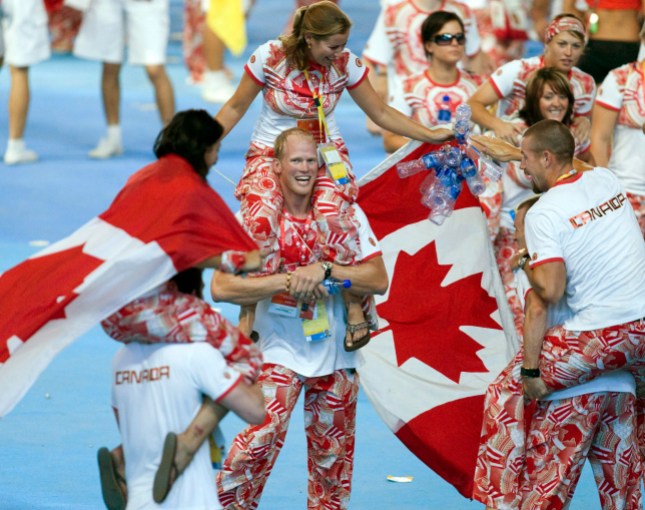 Beijing 2008 Closing Ceremony Canadian athletes celebrate during closing ceremony