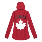 Womens Softshell Maple Leaf Canada Jacket---Back, $125