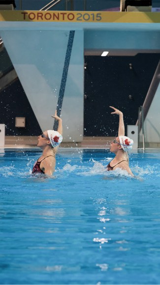 Simoneau and Thomas at the Toronto Pan Am Sports Centre during their Toronto visit before the Rio 2016 Games. (Thomas Skrlj/COC)