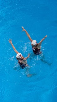 Simoneau and Thomas at the Toronto Pan Am Sports Centre during their Toronto visit before the Rio 2016 Games. (Thomas Skrlj/COC)