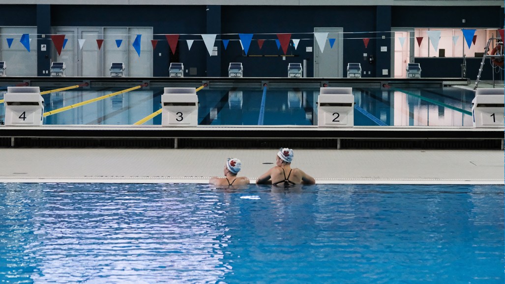 Simoneau and Thomas at the Toronto Pan Am Sports Centre during their Toronto visit before the Rio 2016 Games. (Thomas Skrlj/COC)