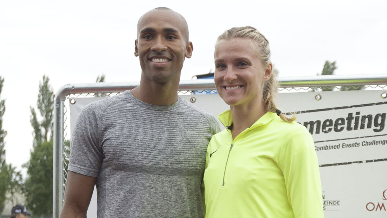 Damian Warner (left) in the decathlon and Brianne Theisen-Eaton in the heptathlon are the winners of the Hypo-Meeting in Gotzis, Austria on May 29, 2016 (Photo: Hypomeeting Götzis - meeting-goetzis.at)