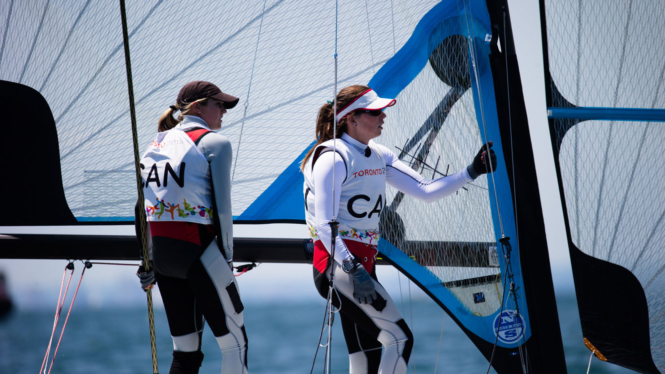 Erin Rafuse (left) and Danielle Boyd (right) compete at the 2015 Pan Am Games in Toronto. 