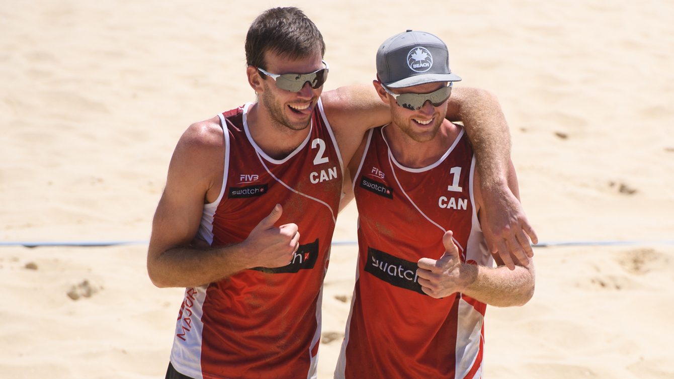 Ben Saxton (left) and Chaim Schalk at the 2016 Porec Major (Photo: Porec Major/FIVB). 